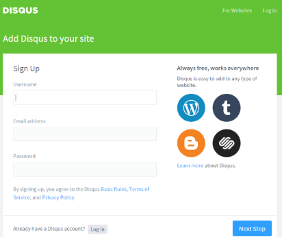 Add Disqus to your site page